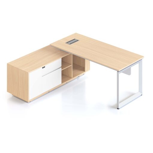 Casa Executive Workstation - Right with black loop leg