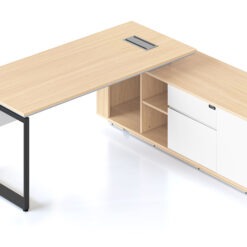 Casa Executive Workstation - Right with black loop leg