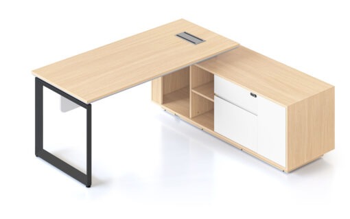Casa Executive Workstation - Right with black loop leg