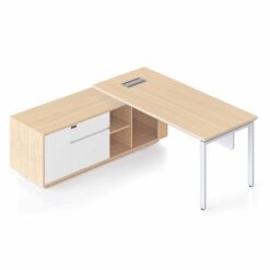 Casa Executive Workstation - Left with white profile leg