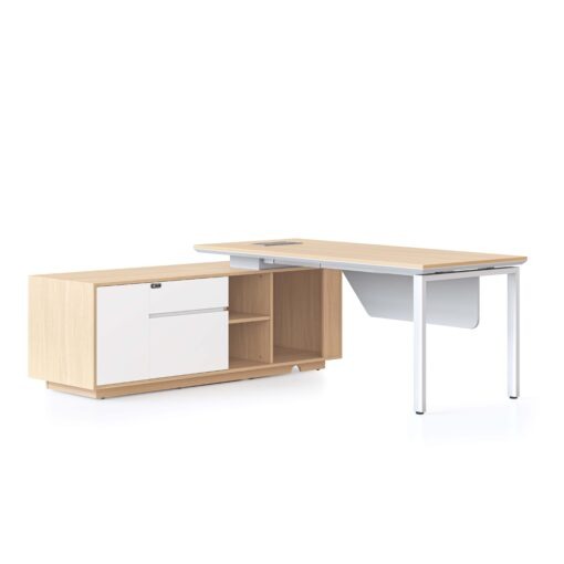 Casa Executive Workstation - Left with white profile leg