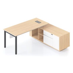Casa Executive Workstation - Right with black profile leg